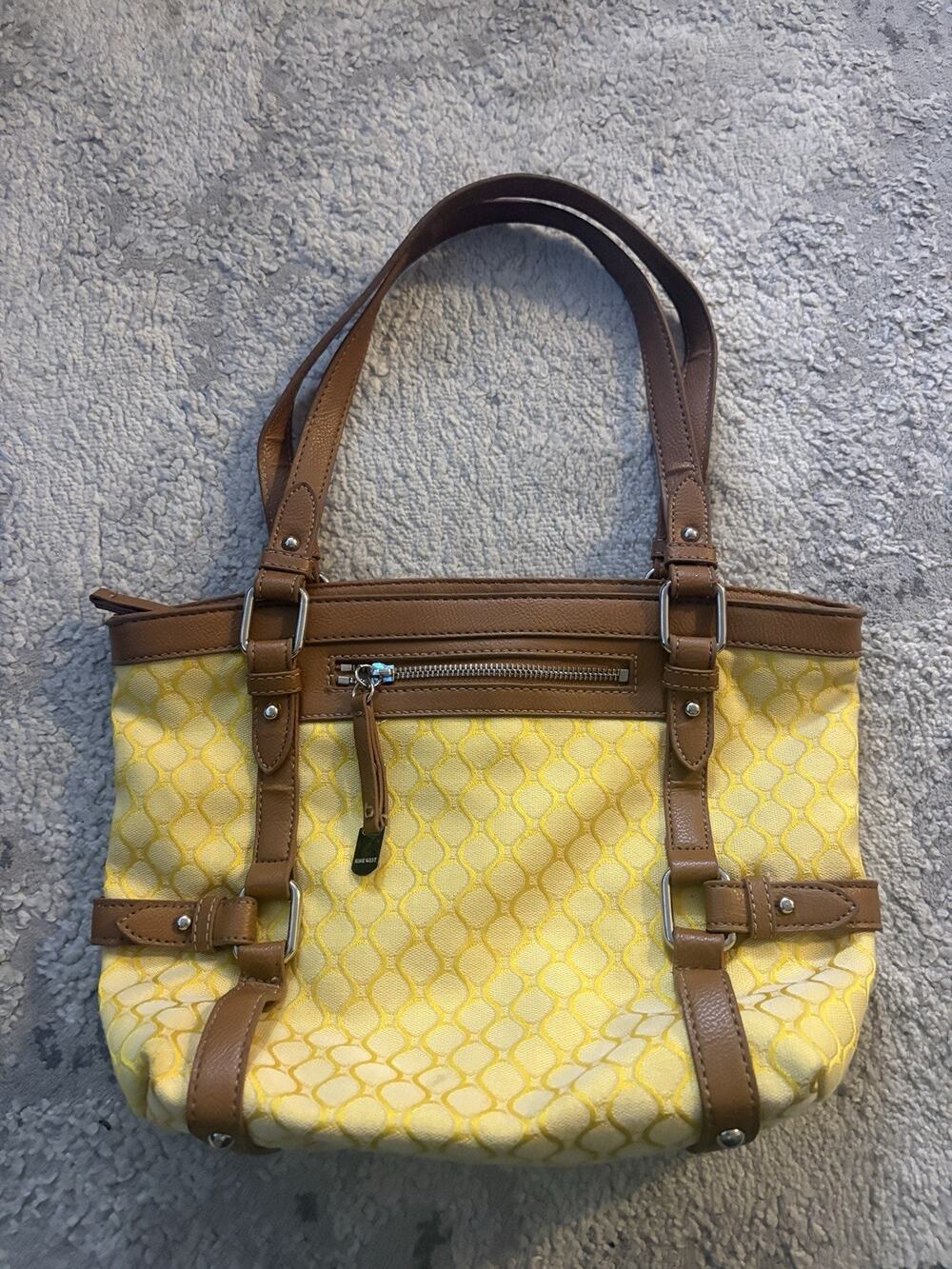 Vintage Nine West Women's Yellow Geometric Purse Handbag